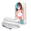 Clear TPR masturbator with textured grip, transparent male trainer intimate product